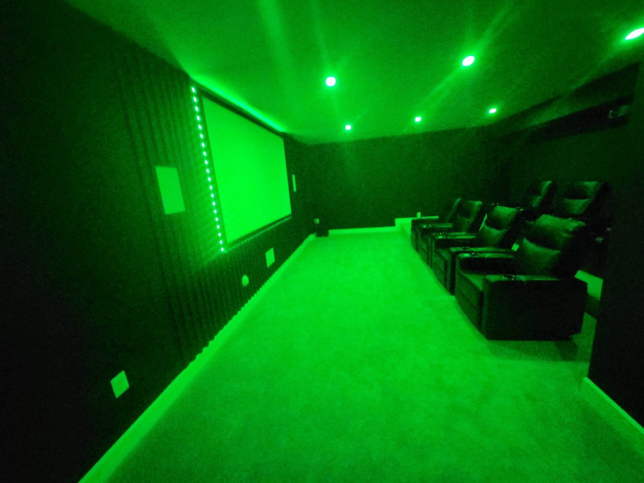 Home Theater in Bowie Maryland Green LED Ultimate TV Mounting
